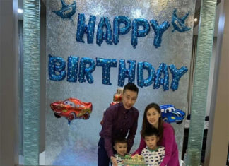 Lee Chong Wei and Wong Mew Choo celebrate Terence’s 4th Birthday. (photo: Lee Chong Wei's Facebook)