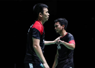 Mohammad Ahsan/Hendra Setiawan are one win away from their third world championships as a pair. (photo: Shi Tang/Getty Images)