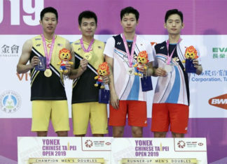 Goh V Shem/Tan Wee Kiong win their second title of year at the 2019 Chinese Taipei Open. (photo: EPA)