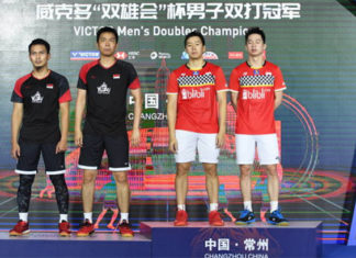 Marcus Fernaldi Gideon/Kevin Sanjaya Sukamuljo to face Mohammad Ahsan/Hendra Setiawan in the Denmark Open final. (photo: VCG/VCG via Getty Images)