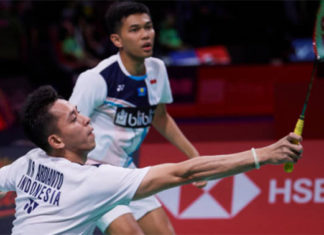 Fajar Alfian/Muhammad Rian Ardianto miss a chance to win gold at the 2019 SEA Games gold. (photo: Lars Ronbog/ FrontZoneSport via Getty Images)