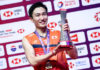 Kento Momota becomes highest prize money earner of 2019 in badminton Kento Momota is the highest earning badminton player in 2019. (photo: Shi Tang, GettyImages)