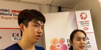 Wish Man Wei Chong/Pearly Tan Koong Le best of luck in the Malaysia Masters second round.