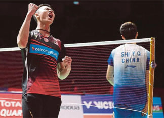 Lee Zii Jia roars past Shi Yuqi in Malaysia Masters quarter-finals. (photo: AFP)