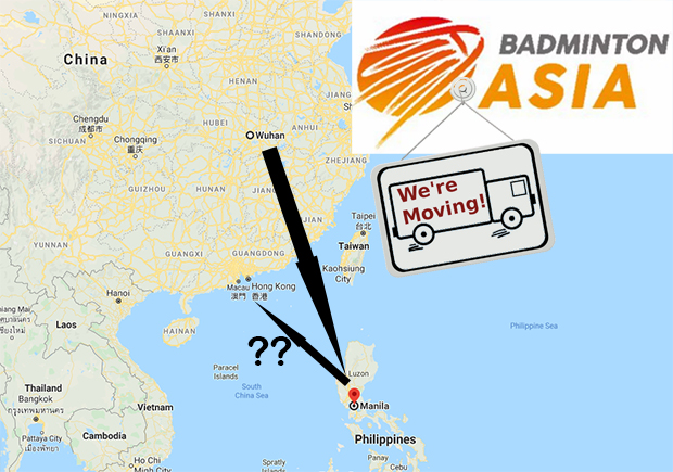 2020 Badminton Asia Championships moved again from Manila to somewhere else.