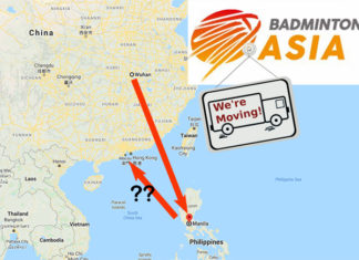 2020 Badminton Asia Championships moved again from Manila to somewhere else.
