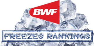 Badminton World Federation (BWF) Freezes Rankings.