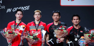 Kevin Sukamuljo/Marcus Gideon & Hendra Setiawan/Mohammad Ahsan are taking a break from training due to coronavirus quarantine. (photo: AFP)