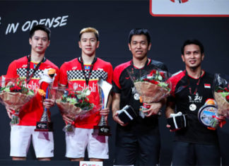 Kevin Sukamuljo/Marcus Gideon & Hendra Setiawan/Mohammad Ahsan are taking a break from training due to coronavirus quarantine. (photo: AFP)