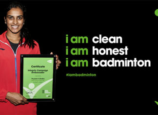PV Sindhu is proud to be the ambassador for clean and honest badminton. (photo: BWF)