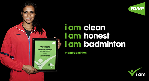 PV Sindhu is proud to be the ambassador for clean and honest badminton. (photo: BWF) PV Sindhu is proud to be the ambassador for clean and honest badminton. (photo: BWF)