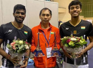 Flandy Limpele (middle) was instrumental in helping Satwiksairaj Rankireddy and Chirag Shetty of India rise to prominence in the 2019 season. (photo: Limpele's Facebook)