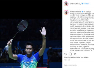 Tontowi Ahmad says goodbye to the sport of badminton. (photo: Tontowi Ahmad's Instagram)