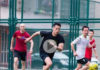 Lin Dan turns himself into Cristiano Ronaldo? Lin Dan plays football like Cristiano Ronaldo as he effortlessly dribbles past 3 opposing players. (photo: Weibo)