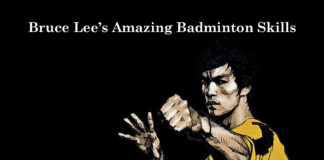 Bruce Lee's amazing badminton skills. (photo & video: Bruce Lee's official Twitter, Wallpapercave.com)