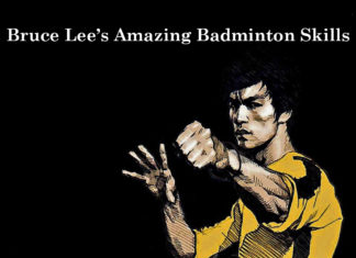 Bruce Lee's amazing badminton skills. (photo & video: Bruce Lee's official Twitter, Wallpapercave.com)