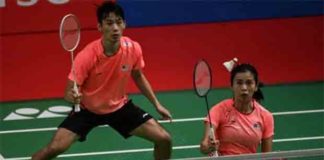 Goh Liu Ying (front) is looking forward to joint training with BAM players. (photo: AFP)