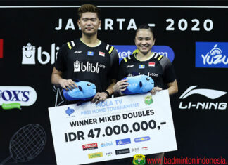 Praveen Jordan/Melati Daeva Oktavianti take home USD $3242.89 at the PBSI Home Tournament. (photo: PBSI)