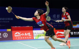 Chen Qingchen (L)/Zheng Yu lead Qingdao to the 2020 China Badminton Super League (CBSL) final. (photo: Weibo)