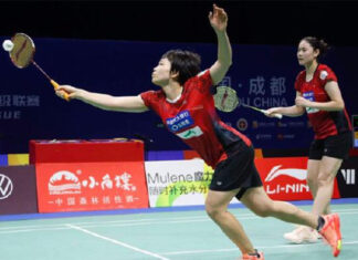Chen Qingchen (L)/Zheng Yu lead Qingdao to the 2020 China Badminton Super League (CBSL) final. (photo: Weibo)
