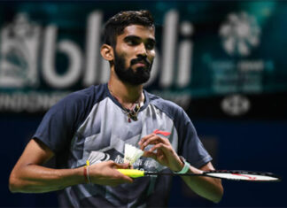 Kidambi Srikanth is playing at the 2020 Denmark Open. (photo: Robertus Pudyanto/Getty Images)