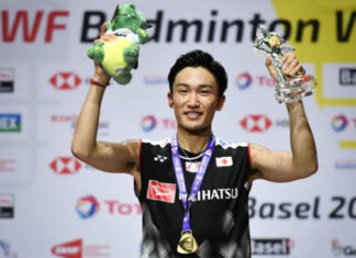 Kento Momota is looking to win his third straight Denmark Open title. (photo: AFP)