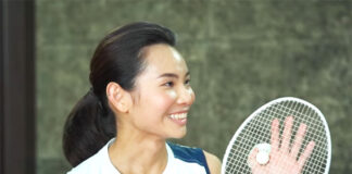 Tai Tzu Ying is having a lot of fun in a Taiwanese TV show. (photo: JohnsonfitnessTW)