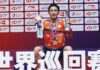 Kento Momota wins the 2019 World Tour Finals in Guangzhou, China, on Dec. 15, 2019. (photo: Xinhua)