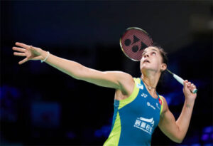Carolina Marin cruises into the 2020 SaarLorLux Open Quarters. (photo: Lars Ronbog / FrontZoneSport via Getty Images)