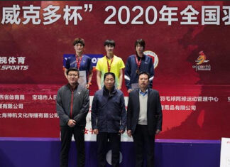 Chen Yufei shares podium with other winners from the women's singles event. (photo: Weibo)