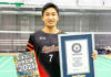 Kento Momota And Guinness World Records. (photo: Guinness World Records)