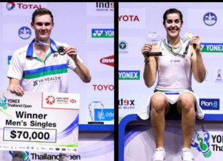 Viktor Axelsen and Carolina Marin win YONEX Thailand Open.(photo: Shi Tang/GettyImages)
