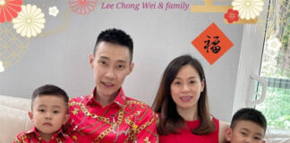 Lunar New Year greetings from Lee Chong Wei and family. (photo: Lee Chong Wei's Facebook)
