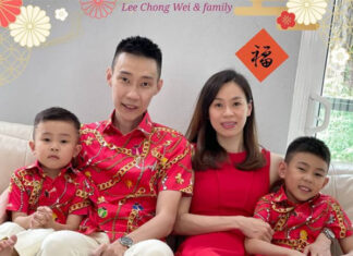 Lunar New Year greetings from Lee Chong Wei and family. (photo: Lee Chong Wei's Facebook)