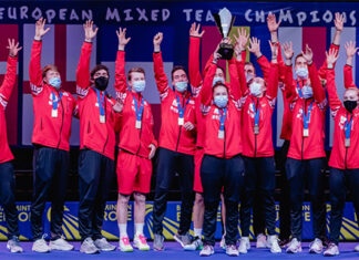 Denmark beats France in the 2021 European Mixed Team Badminton Championships final. (photo: Badminton Europe)