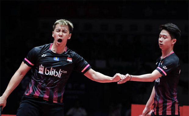 Marcus Gideon/Kevin Sukamuljo making a comeback at the 2021 All England. (photo: GettyImages)