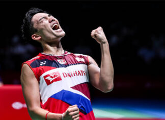 Kento Momota wins 2021 All England first round. (photo: AFP)