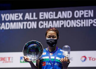 Congratulations to Nozomi Okuhara for winning the 2021 All England title.(photo: Adrian Dennis/AFP via Getty Images)