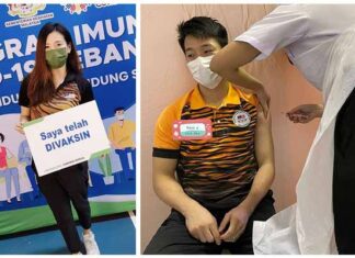 Goh Liu Ying & Chan Peng Soon receive the COVID-19 vaccine. (photo: Goh Liu Ying, Chan Peng Soon's Intagram)