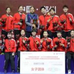 The Hubei team wins the women’s team event at the 2021 China National Badminton Championships.(photo: Badminton China)