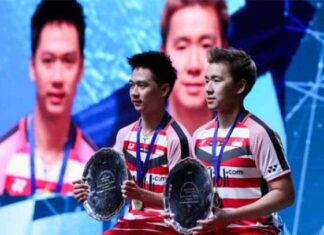 Marcus Fernaldi Gideon/Kevin Sanjaya Sukamuljo are spearheading Indonesia's challenge at Malaysia Open. (photo: Zhong Zhi/Getty Images)