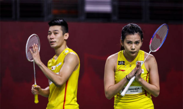 Chan Peng Soon/Goh Liu Ying to train with BAM players in preparation for the Tokyo Olympics. (photo: Shi Tang/Getty Images)
