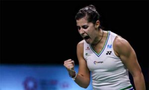 Carolina Marin advances to the 2021 European Championships final. (photo: Shi Tang/Getty Images)