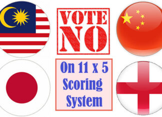 Malaysia, China, Japan, England and Other Countries That Vote Against the 11 x 5 Scoring System.