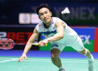 Kento Momota eyes gold at the Tokyo Olympics. (photo: Shi Tang/Getty Images)