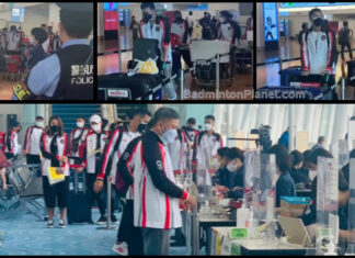 The Indonesian Badminton team arrives safely at Haneda Airport Friday morning. (photo: Embassy of Indonesia)