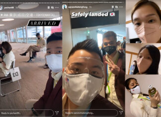 Chan Peng Soon, Goh Liu Ying, Lee Zii Jia, Aaron Chia, Soh Wooi Yik, Lee Meng Yean, Chow Mei Kuan, and Soniia Cheah have arrived safely in Tokyo. (photo: Chan Peng Soon's IG, Aaron Chia's IG, Lee Meng Yean's IG)