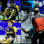 Lee Chong Wei experienced a severe ankle sprain at the 2012 Thomas Cup Finals in Wuhan, China. (photo: Xinhua)
