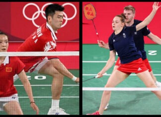 Badminton at the Summer Olympics - Zheng Siwei/Huang Yaqiong, Marcus Ellis/Lauren Smith are in the top half of the mixed doubles quarter-final draw. (photo: Alexander Nemenov/AFP, Lintao Zhang/Getty Images)