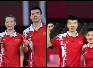Zheng Si Wei/Huang Ya Qiong (L) and Wang Yi Lyu/Huang Dong Ping are playing for the 2020 Tokyo Olympics mixed doubles gold medal. (photo: AFP)